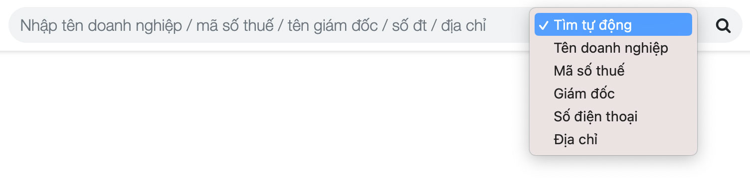 Thanh tìm kiếm danh bạ công ty